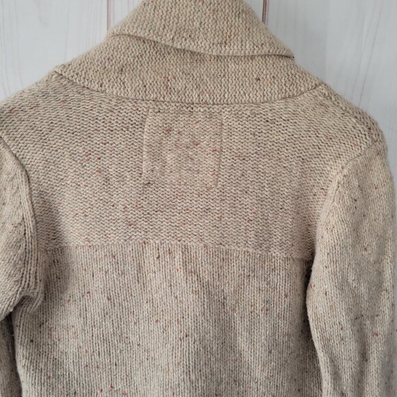 RuffHewn Lambs Wool Button Up Cardigan Sweater, Women’s M, Tan, Long Sleeve EUC - Picture 7 of 11